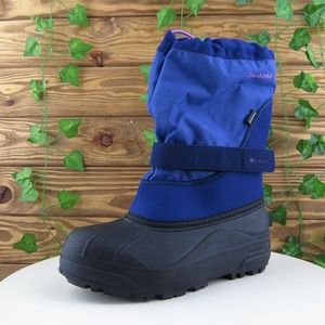Columbia Sz 4 Shoes Girls Youth Snow Boot Blue Fabric Drawstring‎